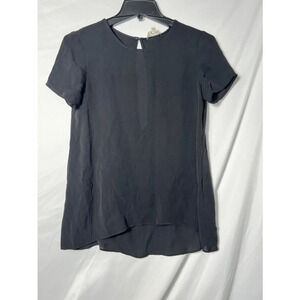 Aritzia Wilfred Black Sheer‎ Silk Blouse Size XS